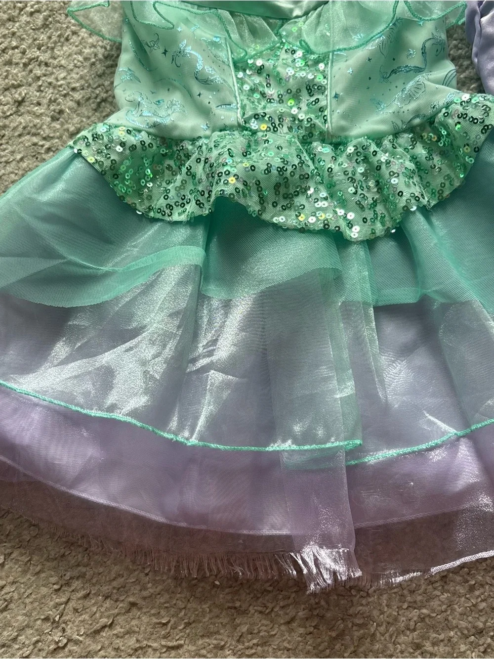 Disney Ariel Mermaid Princess Costume Dress 2 Piece Sz 3 Skirt Top Little